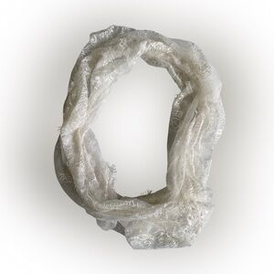 Elegant White Lace Scarf